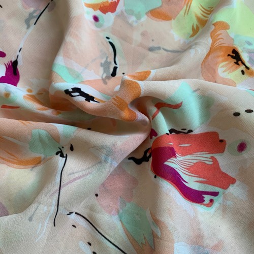 Printed Chiffon Poppy