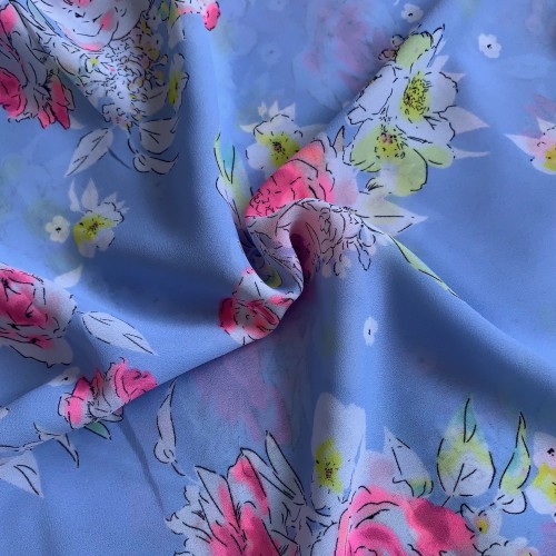 Printed Chiffon Roses A