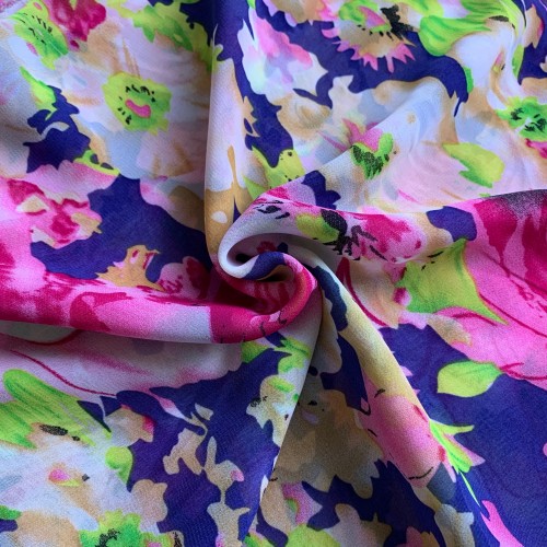 Printed Chiffon Roses D