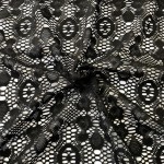 Knitted Lace Black Geometric