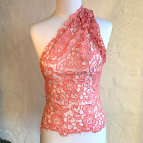 Guipure Lace Floral Salmon