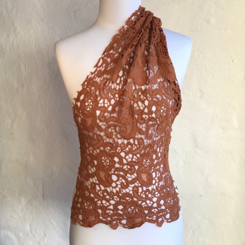 Guipure Lace Floral Tan