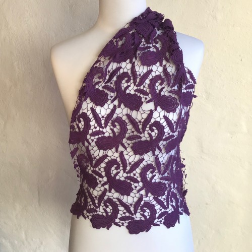 Guipure Lace Paisley Purple