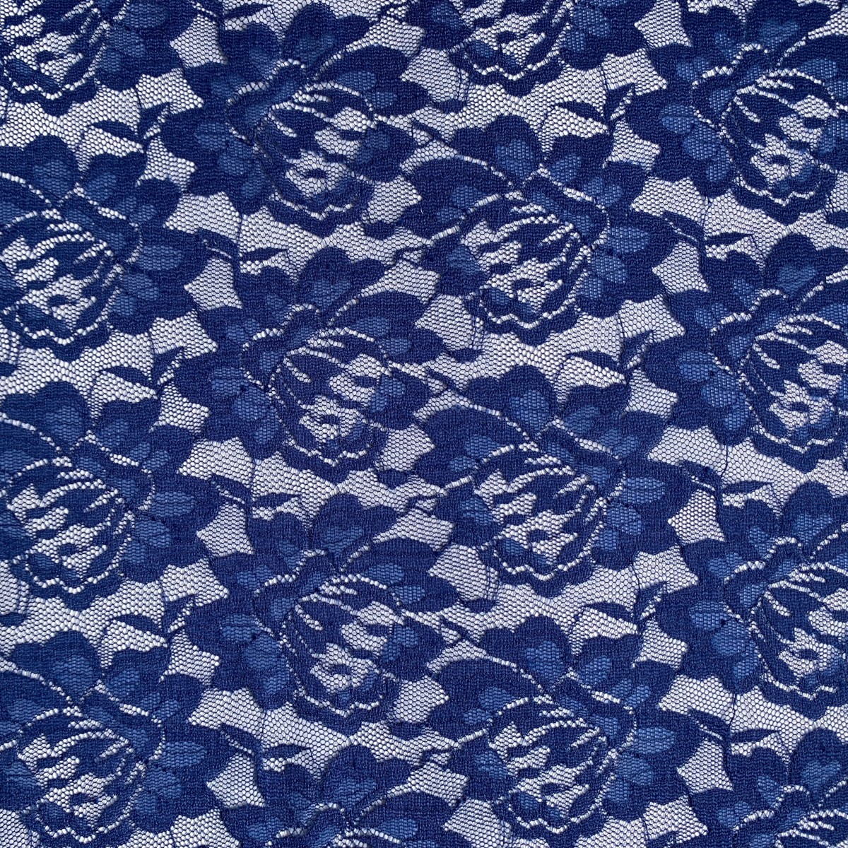 Royal Blue Stretch Lace Bolt Fabric (95% Nylon 5% Lycra)
