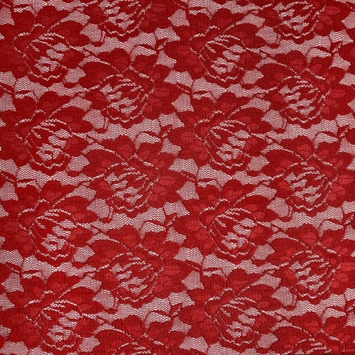 Stretch Lace Fabric Red