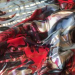 Silver Foil Nylon Spandex Red/Grey