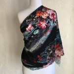 Rayon Challis Floral Black