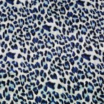 Satin Animal Print Leopard Blue