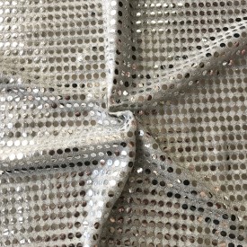 6mm Round Sequins Silver/White